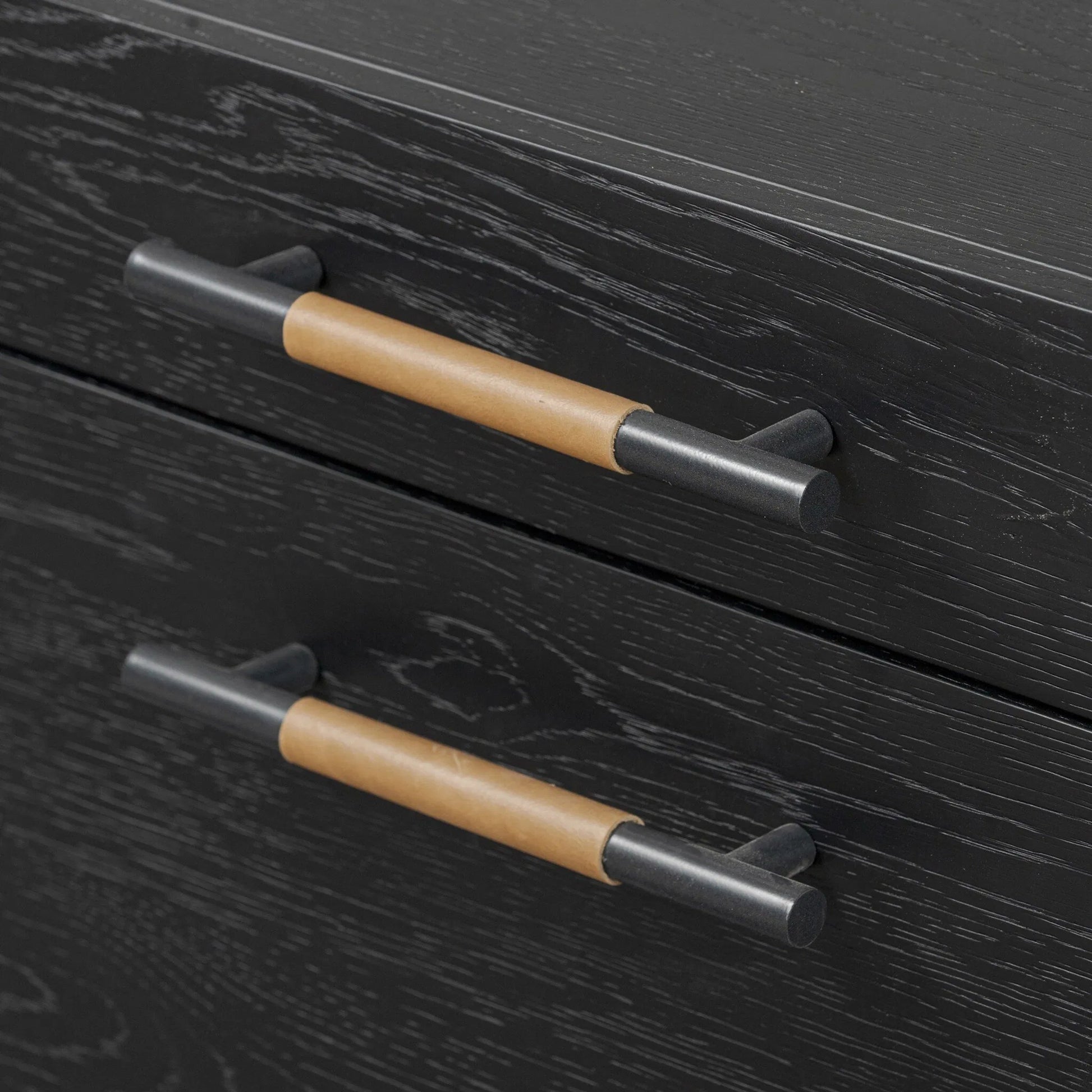 Rosedale Executive Desk by Four Hands. Made from oak veneer, top grain leather, solid oak in a unique style.