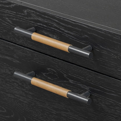 Rosedale Executive Desk by Four Hands. Made from oak veneer, top grain leather, solid oak in a unique style.