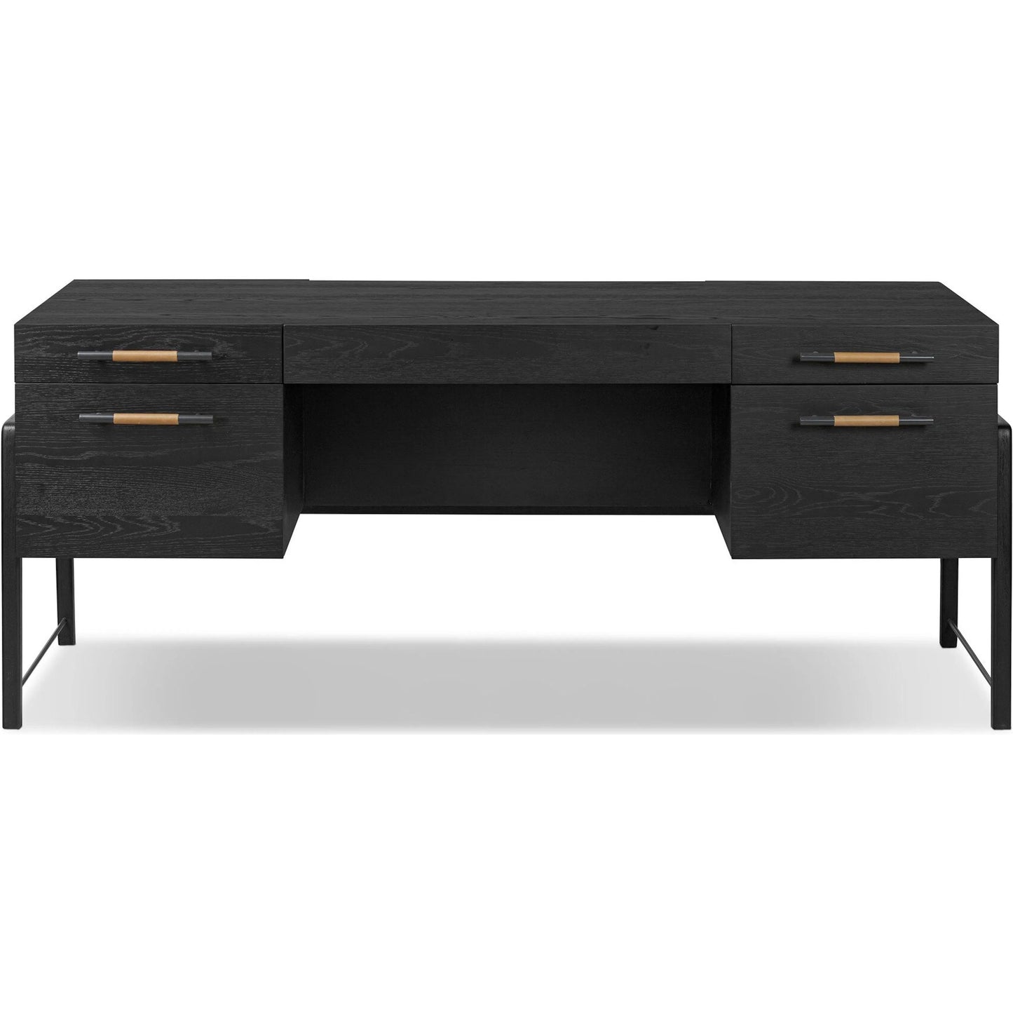 003 SI-2519284 | Additional Silo | Rosedale Executive Desk by Four Hands. Made from oak veneer, top grain leather, solid oak in a unique style.