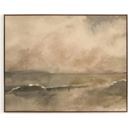 You Said I Am The Sea by Aileen Fitzgerald by Four Hands in rustic walnut floater, fredrix 558 raw canvas. Made from rustic walnut, raw canvas, gallery bracer in a modern style.