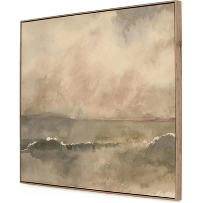 You Said I Am The Sea by Aileen Fitzgerald by Four Hands in rustic walnut floater, fredrix 558 raw canvas. Made from rustic walnut, raw canvas, gallery bracer in a modern style.
