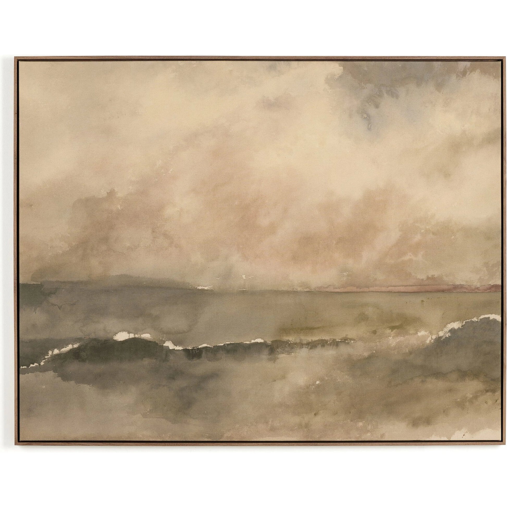 You Said I Am The Sea by Aileen Fitzgerald by Four Hands in rustic walnut floater, fredrix 558 raw canvas. Made from rustic walnut, raw canvas, gallery bracer in a modern style.