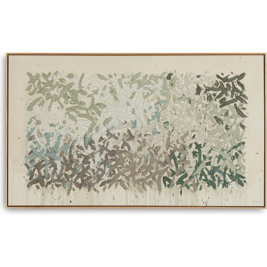 Prayers Under The Olive Tree by Tyler Guinn by Four Hands in vertical grain white oak floater, matte canvas. Made from vertical grain white oak floater, matte canvas in a unique style.