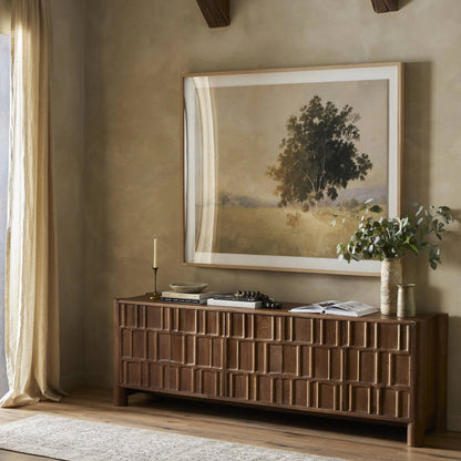 We Woke To A Dream by Aileen Fitzgerald by Four Hands in vertical grain 2.5 white oak, textured fine art paper, bw8-97 polar white. Made from vertical grain white oak, textured fine art paper in a modern style.