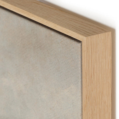 Breakthrough by Aileen Fitzgerald by Four Hands. Made from vertical grain white oak floater, raw canvas, gallery bracer in a modern style.