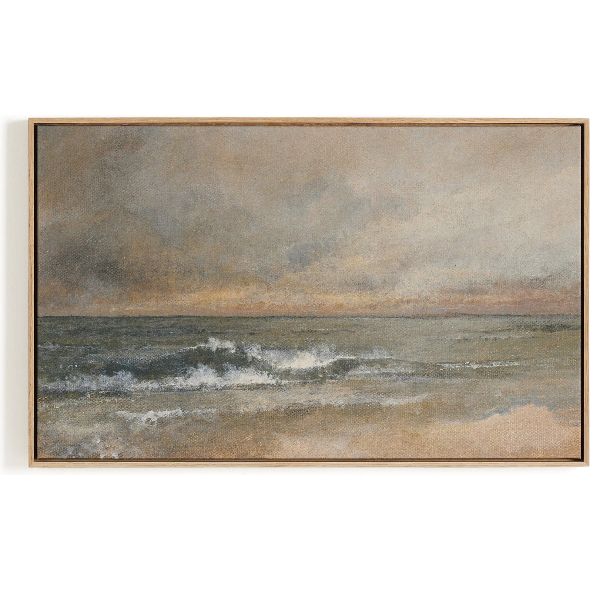 Breakthrough by Aileen Fitzgerald by Four Hands. Made from vertical grain white oak floater, raw canvas, gallery bracer in a modern style.