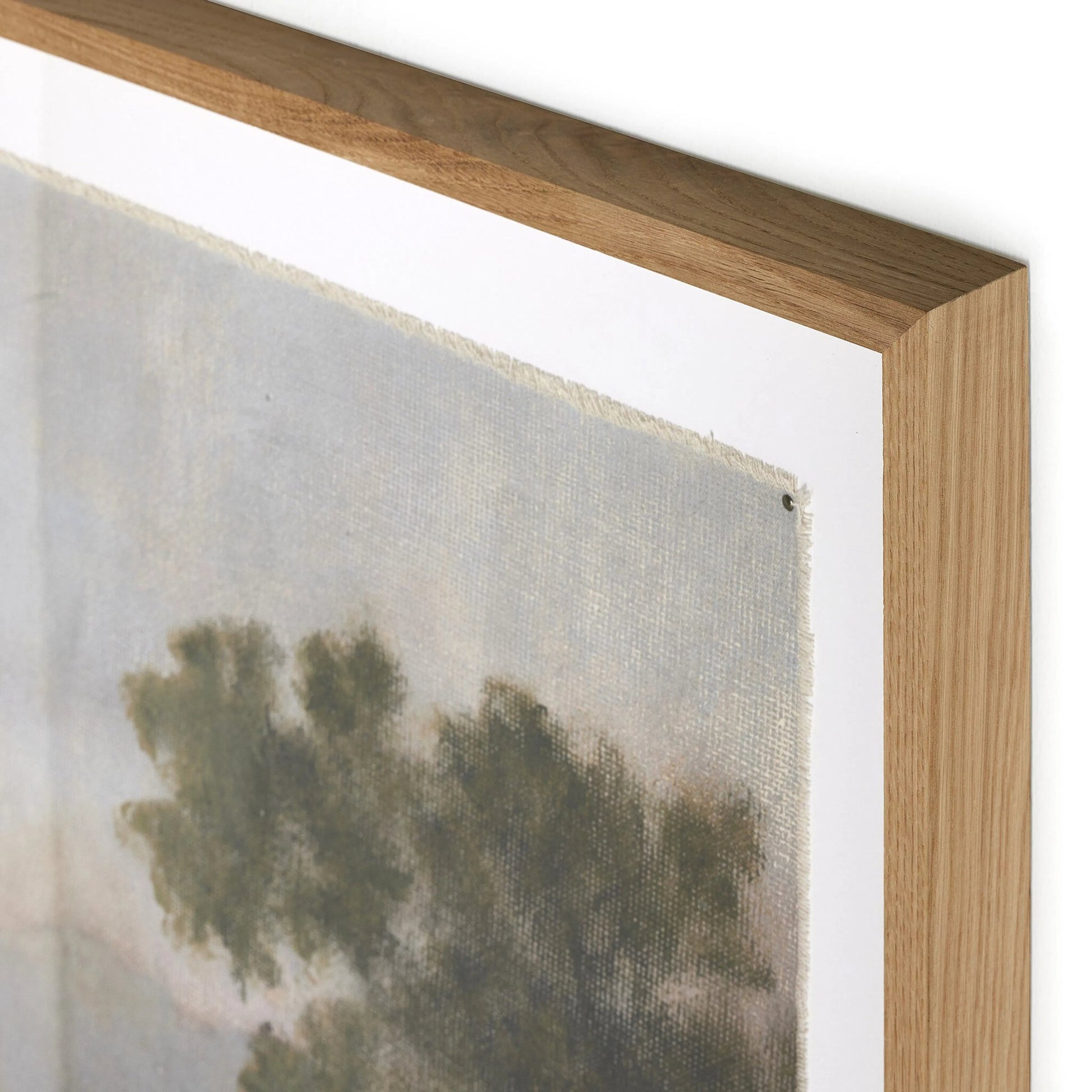 Morning Glory by Aileen Fitzgerald by Four Hands in vertical grain 2.5 white oak, fredrix 558 raw canvas, bw8-97 polar white. Made from vertical grain white oak, raw canvas in a modern style.