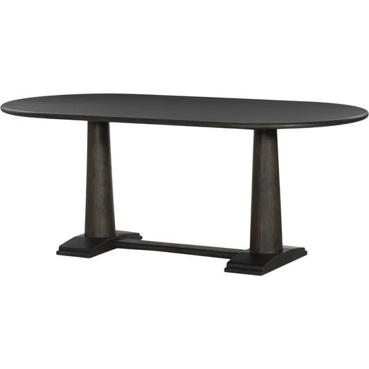 Chamberlain Dining Table by Four Hands in espresso oak veneer. Made from oak veneer, solid oak in a unique style.