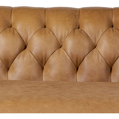 Thurston 2-Piece Sectional by Four Hands in cascara cognac, distressed parawood. Made from top grain leather, solid parawood in a unique style.