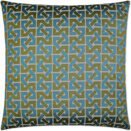 Element Pillow by DV Kap Home in aqua. Made from 51% polyester, 49% rayon in a unique style.