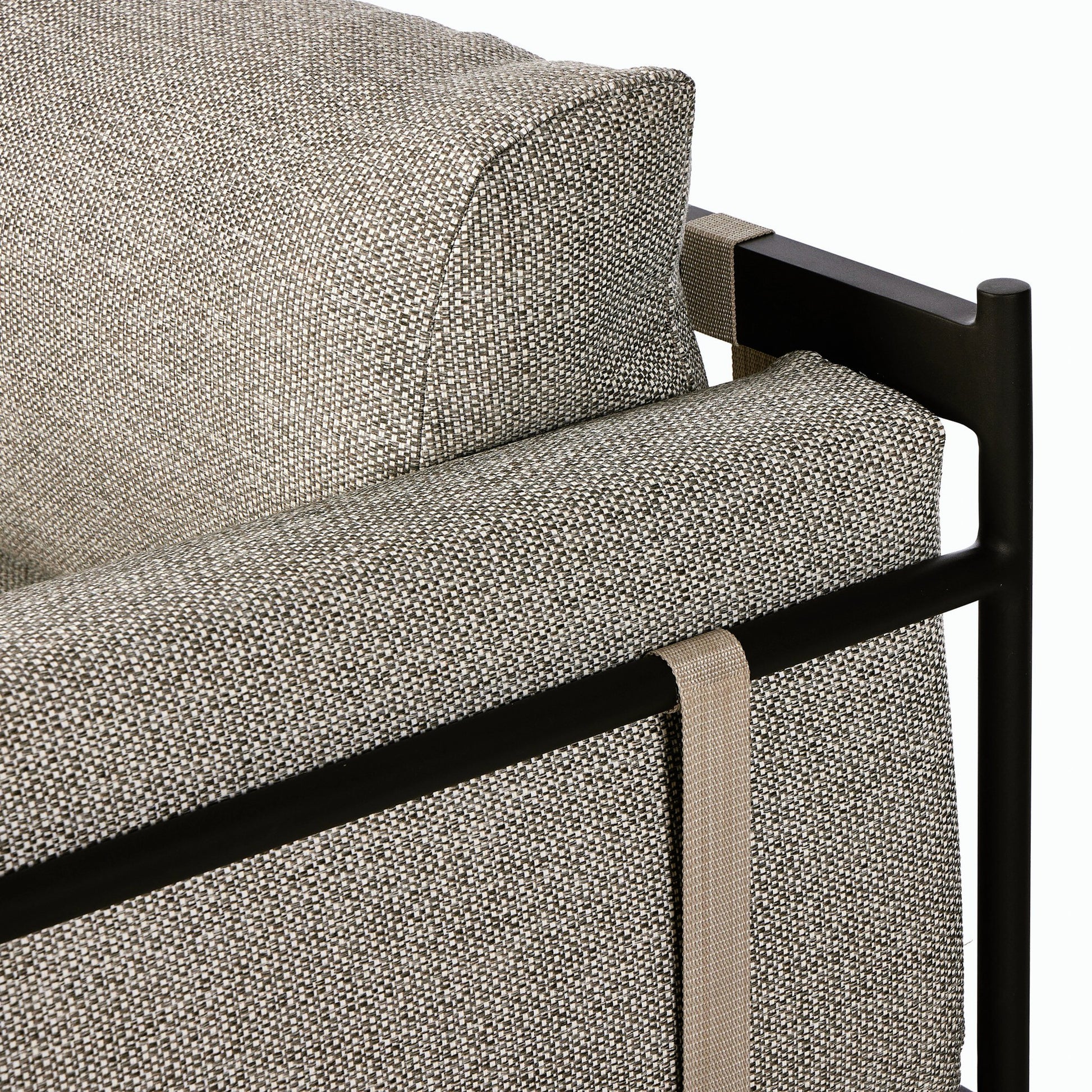 Hearst Outdoor Chair by Four Hands in bronze. Made from 100% olefin, aluminum, 100% polypropylene in a modern style.