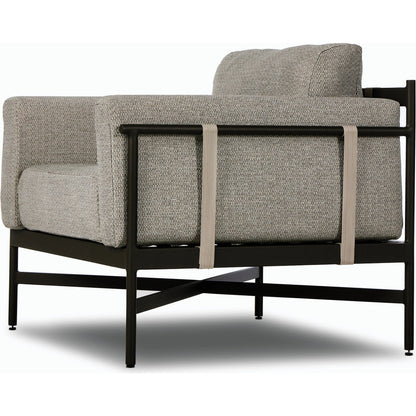 Hearst Outdoor Chair by Four Hands in bronze. Made from 100% olefin, aluminum, 100% polypropylene in a modern style.