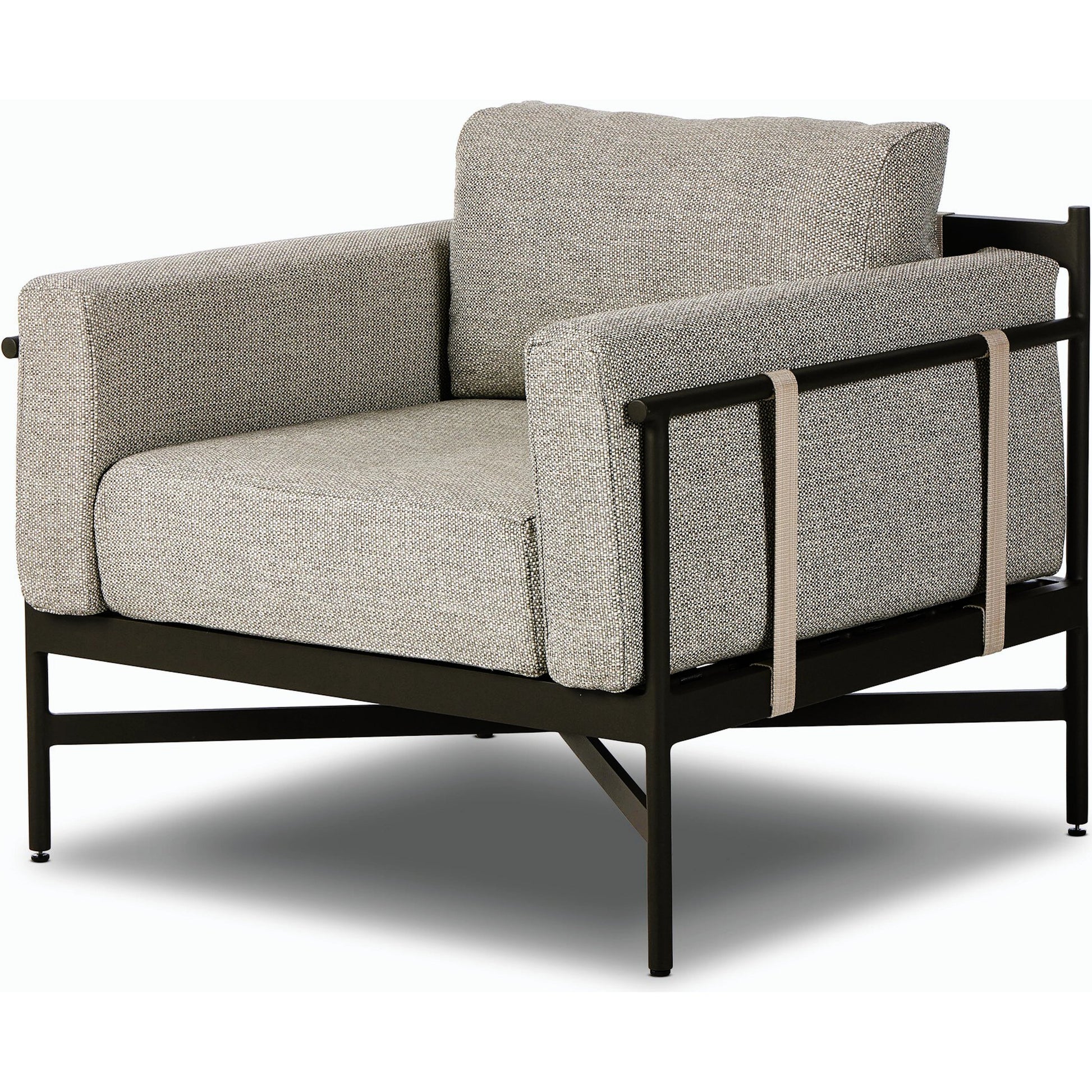 Hearst Outdoor Chair by Four Hands in bronze. Made from 100% olefin, aluminum, 100% polypropylene in a modern style.