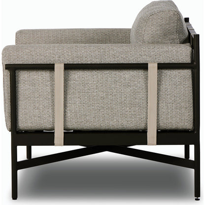 Hearst Outdoor Chair by Four Hands in bronze. Made from 100% olefin, aluminum, 100% polypropylene in a modern style.