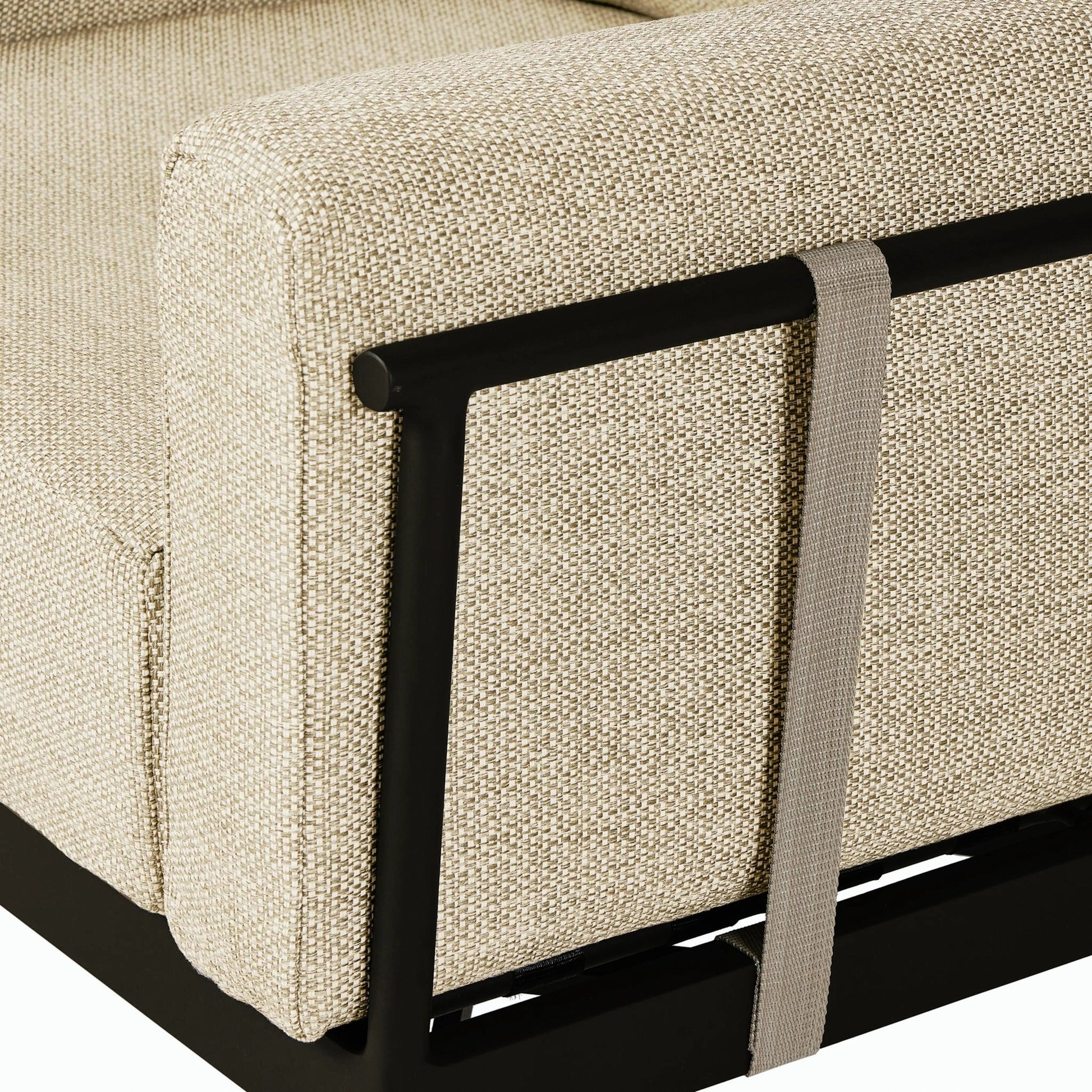 Hearst Outdoor Chair by Four Hands in bronze. Made from 100% olefin, aluminum, 100% polypropylene in a modern style.