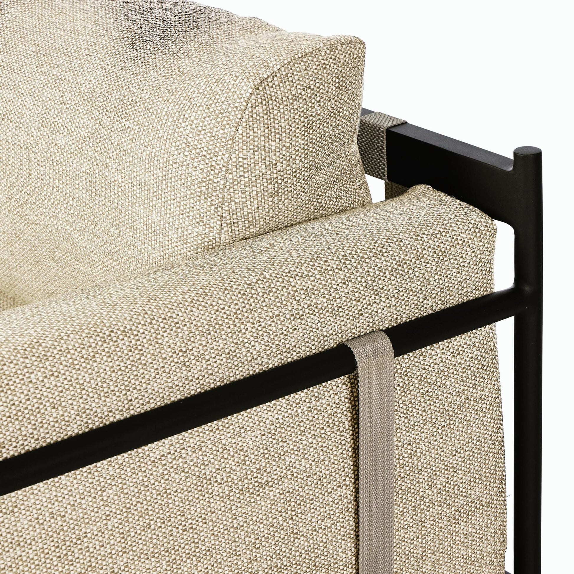 Hearst Outdoor Chair by Four Hands in bronze. Made from 100% olefin, aluminum, 100% polypropylene in a modern style.