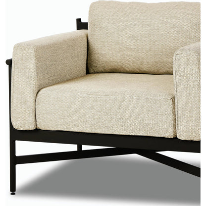 Hearst Outdoor Chair by Four Hands in bronze. Made from 100% olefin, aluminum, 100% polypropylene in a modern style.