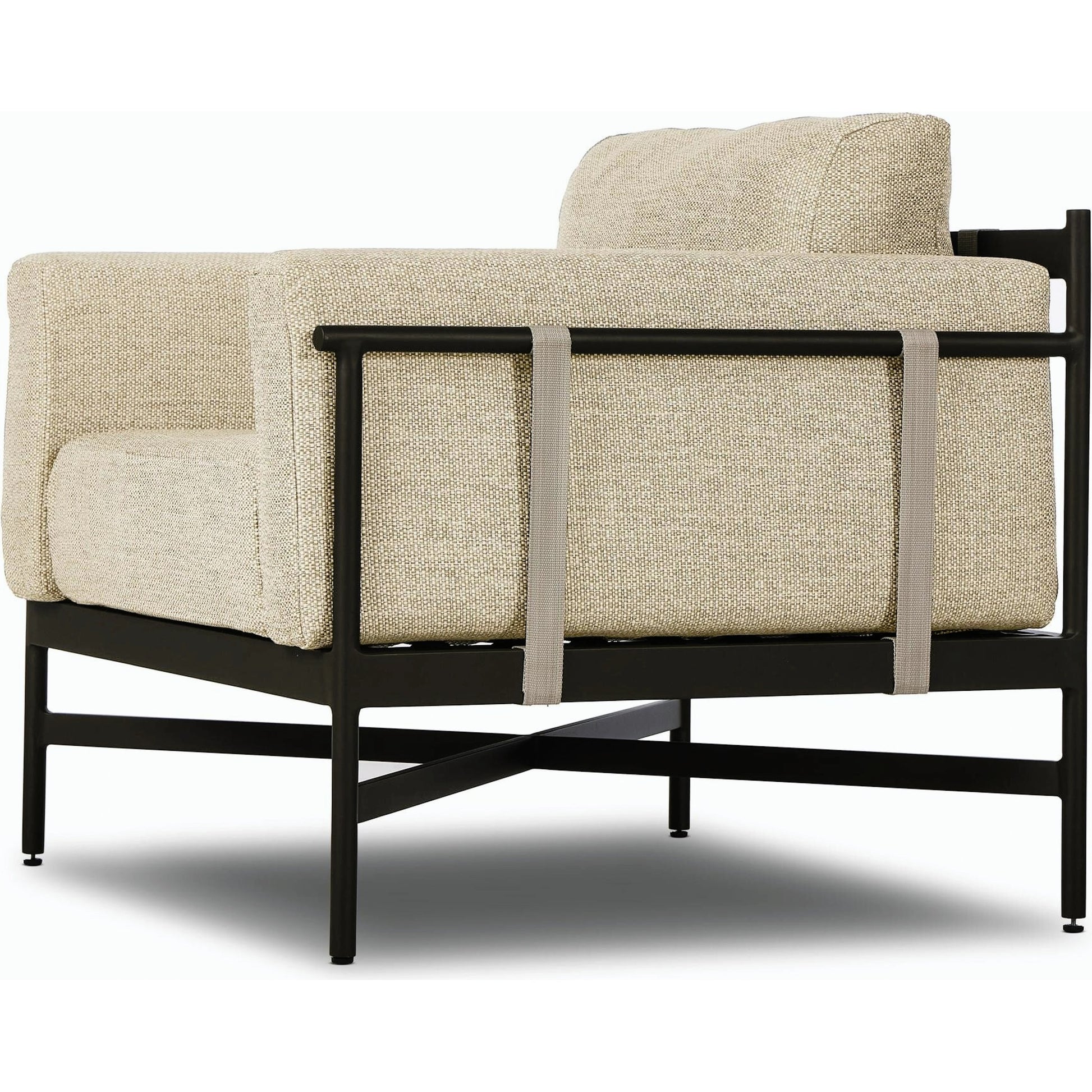 Hearst Outdoor Chair by Four Hands in bronze. Made from 100% olefin, aluminum, 100% polypropylene in a modern style.