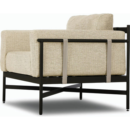 Hearst Outdoor Chair by Four Hands in bronze. Made from 100% olefin, aluminum, 100% polypropylene in a modern style.