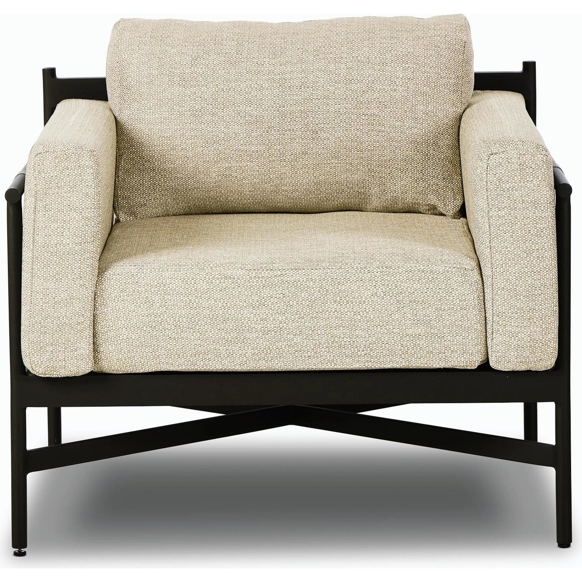 Hearst Outdoor Chair by Four Hands in bronze. Made from 100% olefin, aluminum, 100% polypropylene in a modern style.