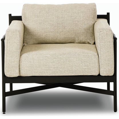 Hearst Outdoor Chair by Four Hands in bronze. Made from 100% olefin, aluminum, 100% polypropylene in a modern style.