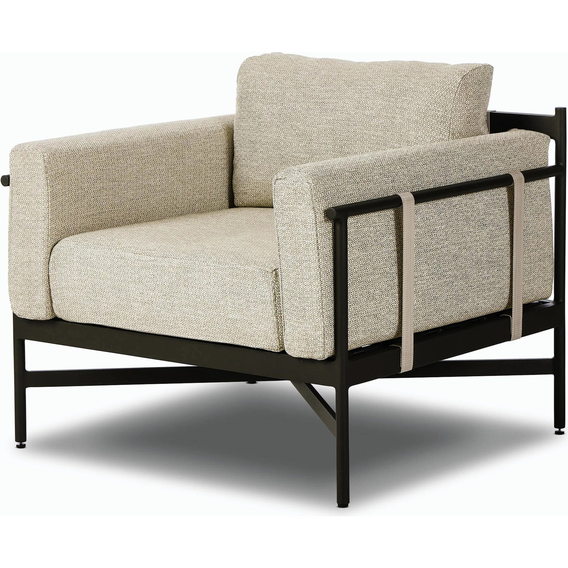 Hearst Outdoor Chair by Four Hands in bronze. Made from 100% olefin, aluminum, 100% polypropylene in a modern style.