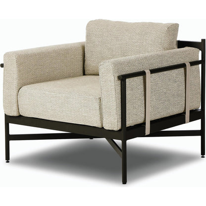 Hearst Outdoor Chair by Four Hands in bronze. Made from 100% olefin, aluminum, 100% polypropylene in a modern style.