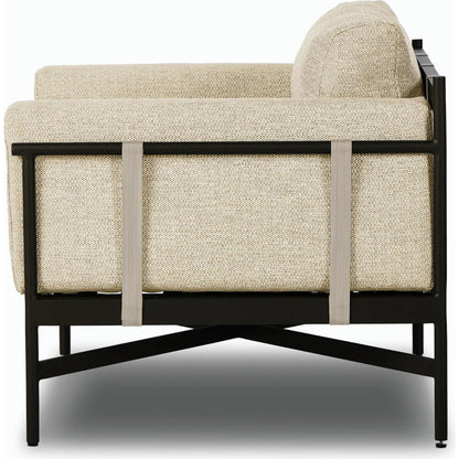 Hearst Outdoor Chair by Four Hands in bronze. Made from 100% olefin, aluminum, 100% polypropylene in a modern style.