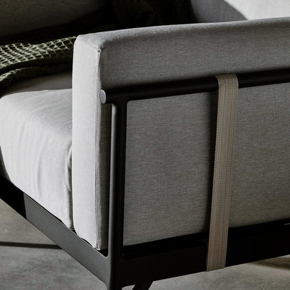 Hearst Outdoor Chair by Four Hands in bronze. Made from 100% olefin, aluminum, 100% polypropylene in a modern style.