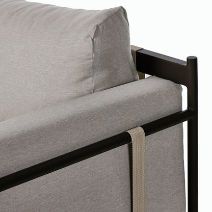 Hearst Outdoor Chair by Four Hands in bronze. Made from 100% olefin, aluminum, 100% polypropylene in a modern style.