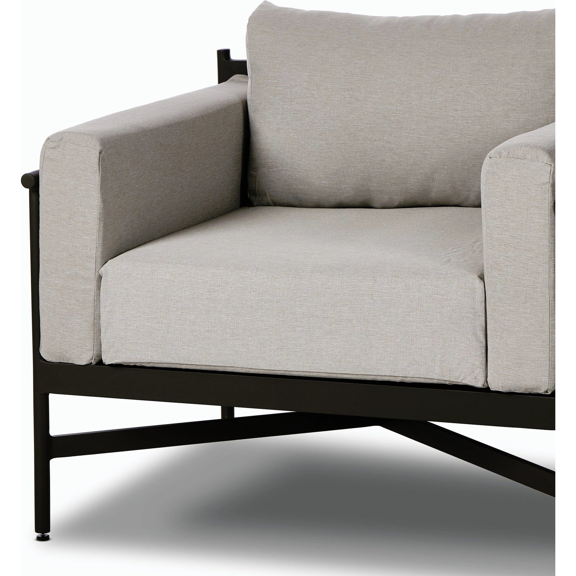 Hearst Outdoor Chair by Four Hands in bronze. Made from 100% olefin, aluminum, 100% polypropylene in a modern style.