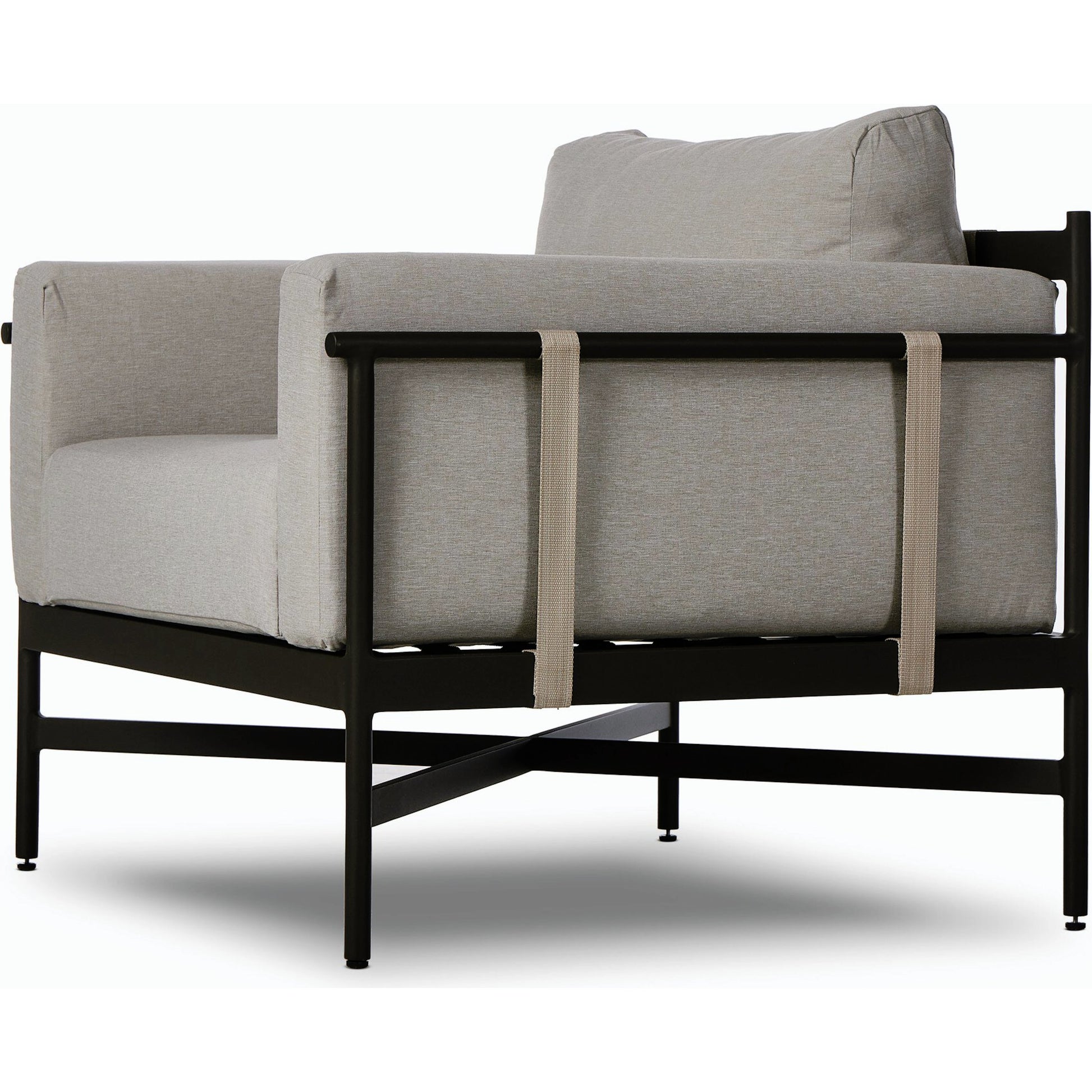 Hearst Outdoor Chair by Four Hands in bronze. Made from 100% olefin, aluminum, 100% polypropylene in a modern style.