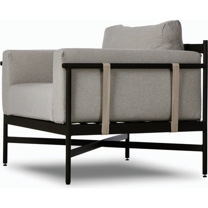 Hearst Outdoor Chair by Four Hands in bronze. Made from 100% olefin, aluminum, 100% polypropylene in a modern style.