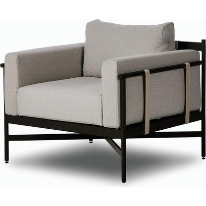 Hearst Outdoor Chair by Four Hands in bronze. Made from 100% olefin, aluminum, 100% polypropylene in a modern style.