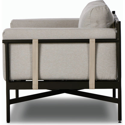 Hearst Outdoor Chair by Four Hands in bronze. Made from 100% olefin, aluminum, 100% polypropylene in a modern style.