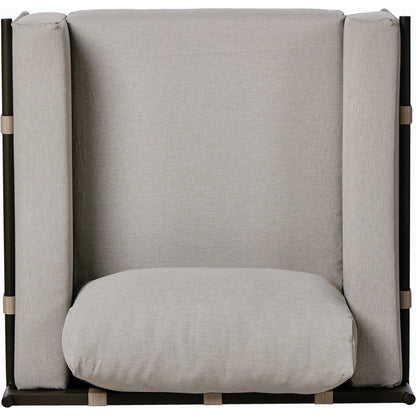 Hearst Outdoor Chair by Four Hands in bronze. Made from 100% olefin, aluminum, 100% polypropylene in a modern style.