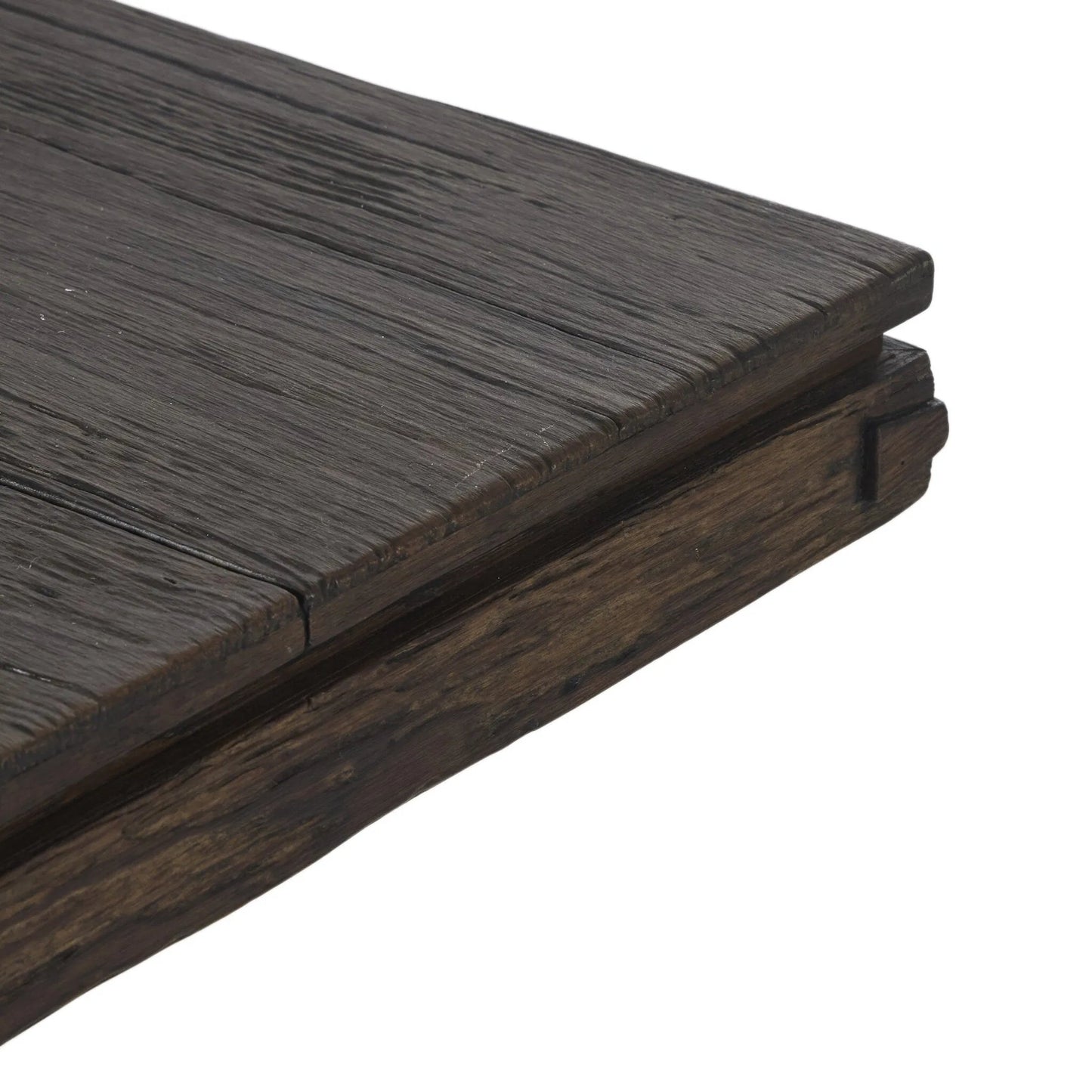 006 SI-2327548 | Closeup | Contessa Console Table by Four Hands in smoked alder, smoked alder solid. Made from resawn alder veneer, solid alder in a traditional style.