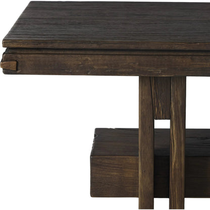 Contessa Console Table by Four Hands in smoked alder, smoked alder solid. Made from resawn alder veneer, solid alder in a traditional style.