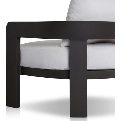 Jackson Outdoor Metal Chair by Four Hands in alessi linen, bronze. Made from 100% polypropylene, aluminum, 91% polyurethane foam pad, 9% polyester fiber batting in a modern style.