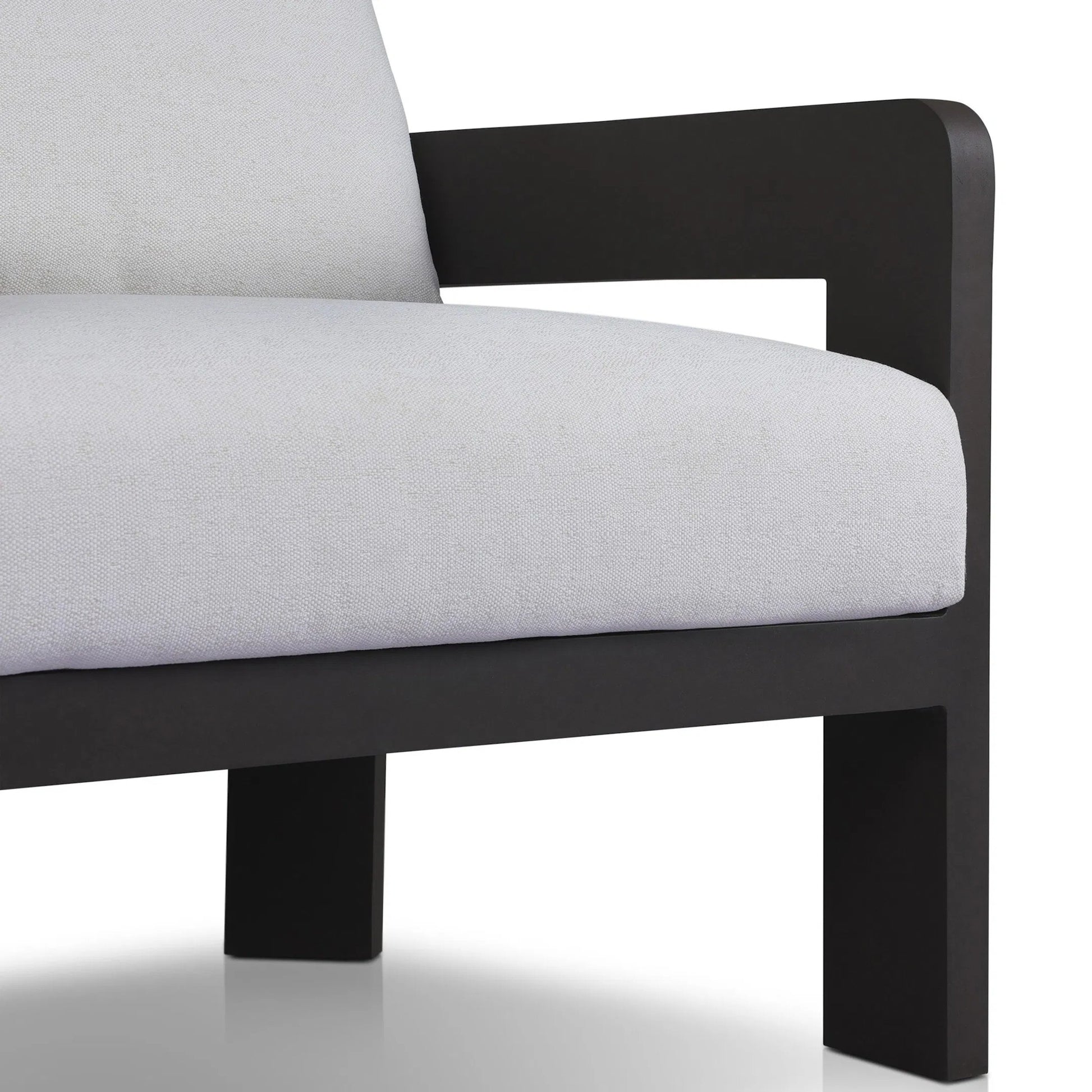 Jackson Outdoor Metal Chair by Four Hands in alessi linen, bronze. Made from 100% polypropylene, aluminum, 91% polyurethane foam pad, 9% polyester fiber batting in a modern style.