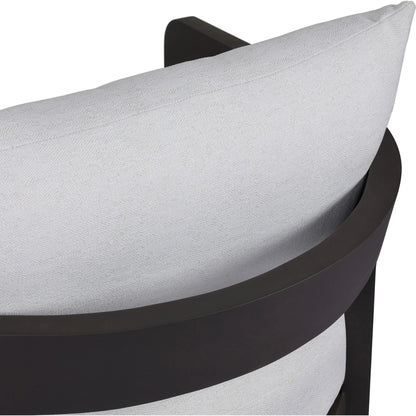 Jackson Outdoor Metal Chair by Four Hands in alessi linen, bronze. Made from 100% polypropylene, aluminum, 91% polyurethane foam pad, 9% polyester fiber batting in a modern style.