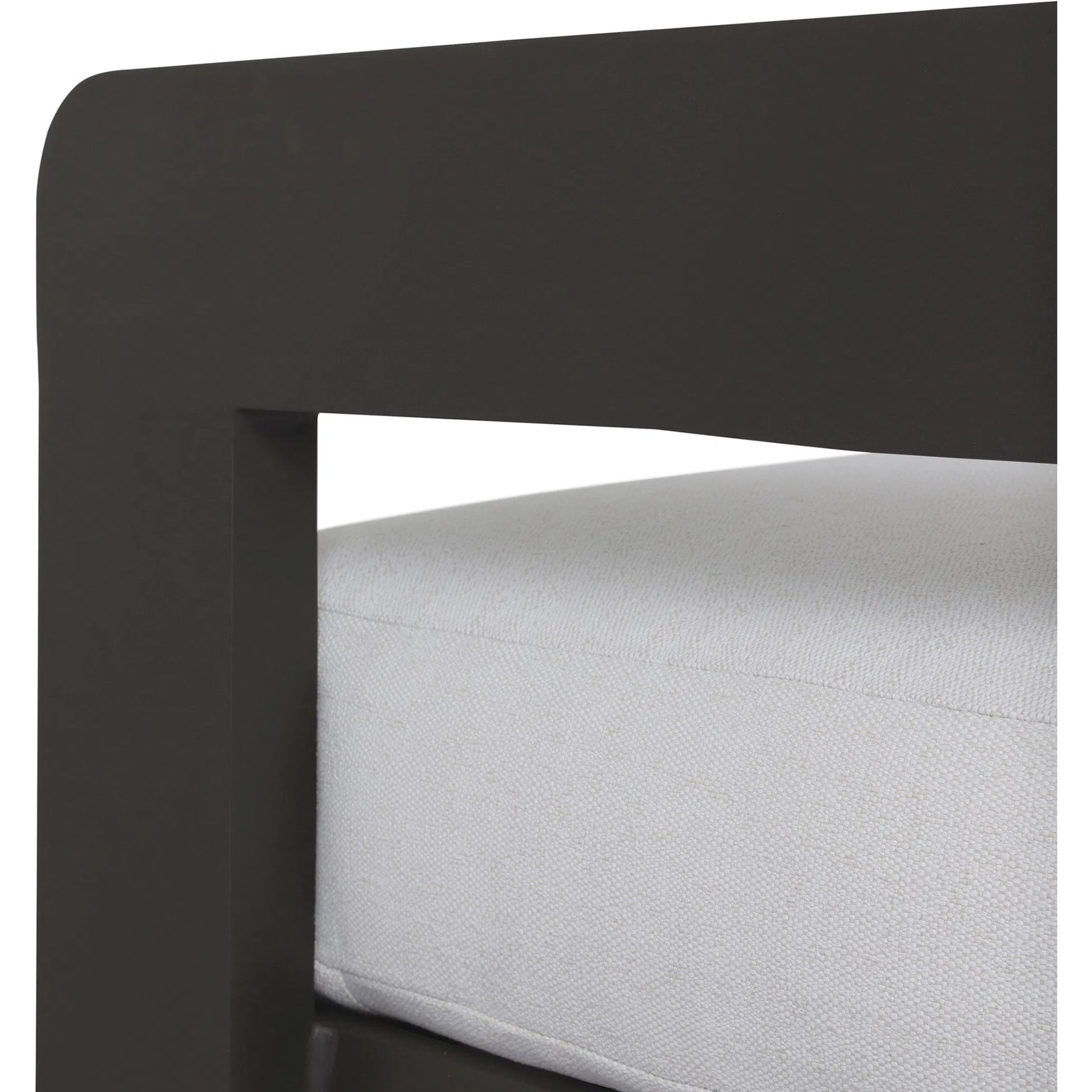 Jackson Outdoor Metal Chair by Four Hands in alessi linen, bronze. Made from 100% polypropylene, aluminum, 91% polyurethane foam pad, 9% polyester fiber batting in a modern style.