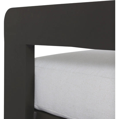Jackson Outdoor Metal Chair by Four Hands in alessi linen, bronze. Made from 100% polypropylene, aluminum, 91% polyurethane foam pad, 9% polyester fiber batting in a modern style.