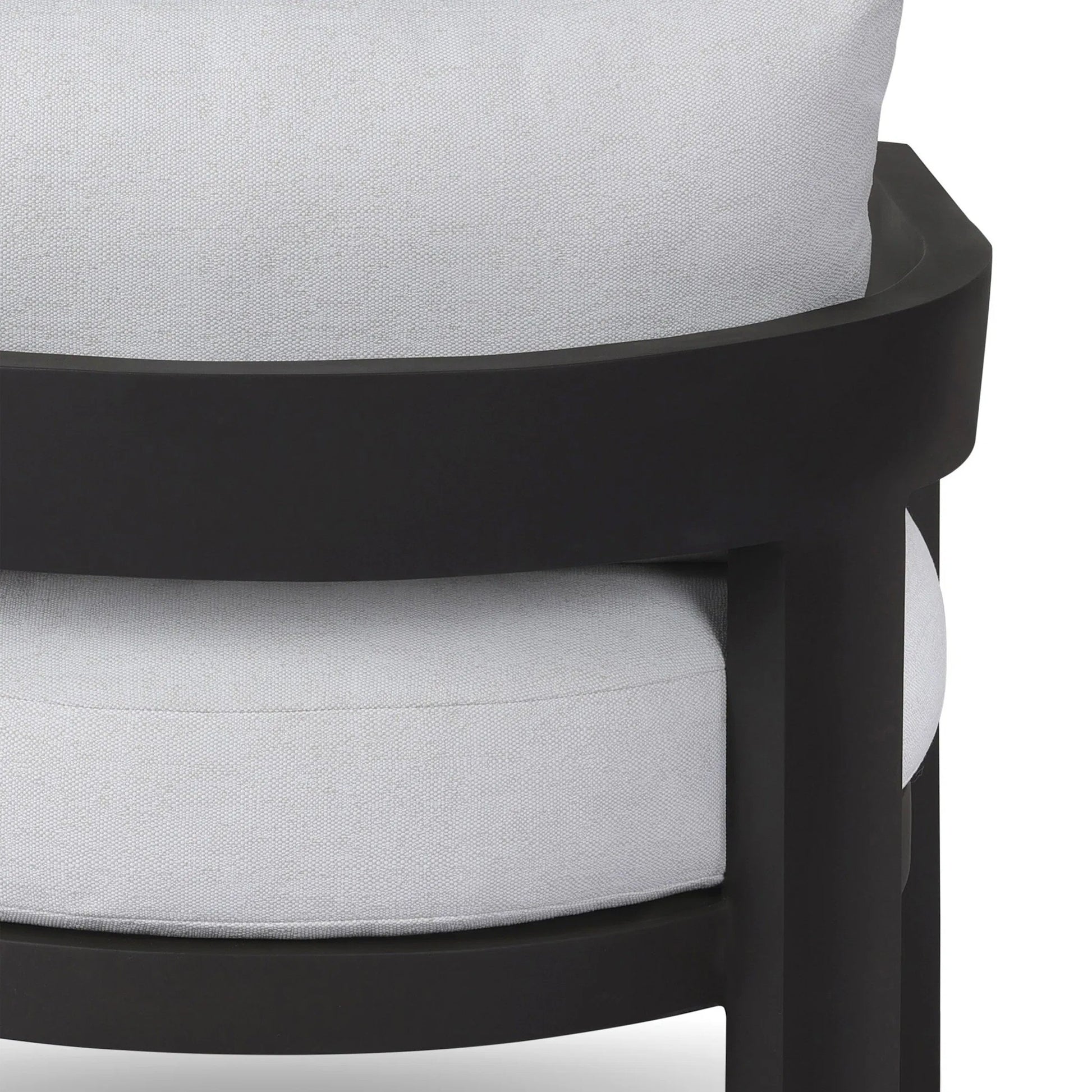 Jackson Outdoor Metal Chair by Four Hands in alessi linen, bronze. Made from 100% polypropylene, aluminum, 91% polyurethane foam pad, 9% polyester fiber batting in a modern style.