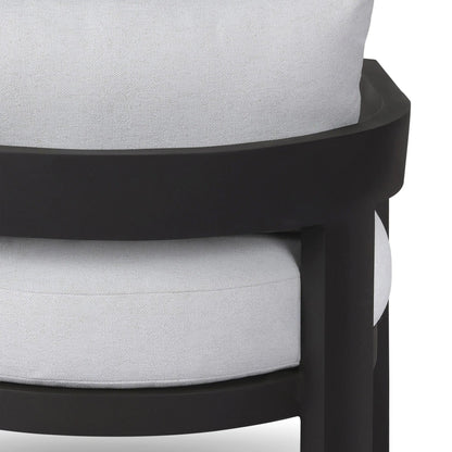 Jackson Outdoor Metal Chair by Four Hands in alessi linen, bronze. Made from 100% polypropylene, aluminum, 91% polyurethane foam pad, 9% polyester fiber batting in a modern style.