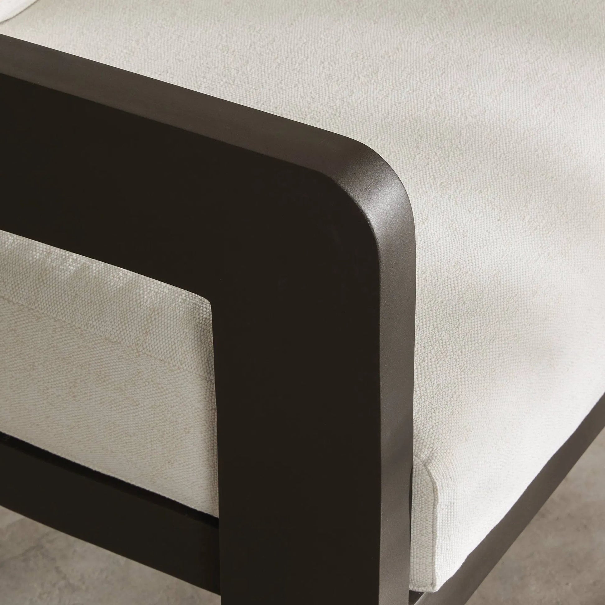 Jackson Outdoor Metal Chair by Four Hands in alessi linen, bronze. Made from 100% polypropylene, aluminum, 91% polyurethane foam pad, 9% polyester fiber batting in a modern style.