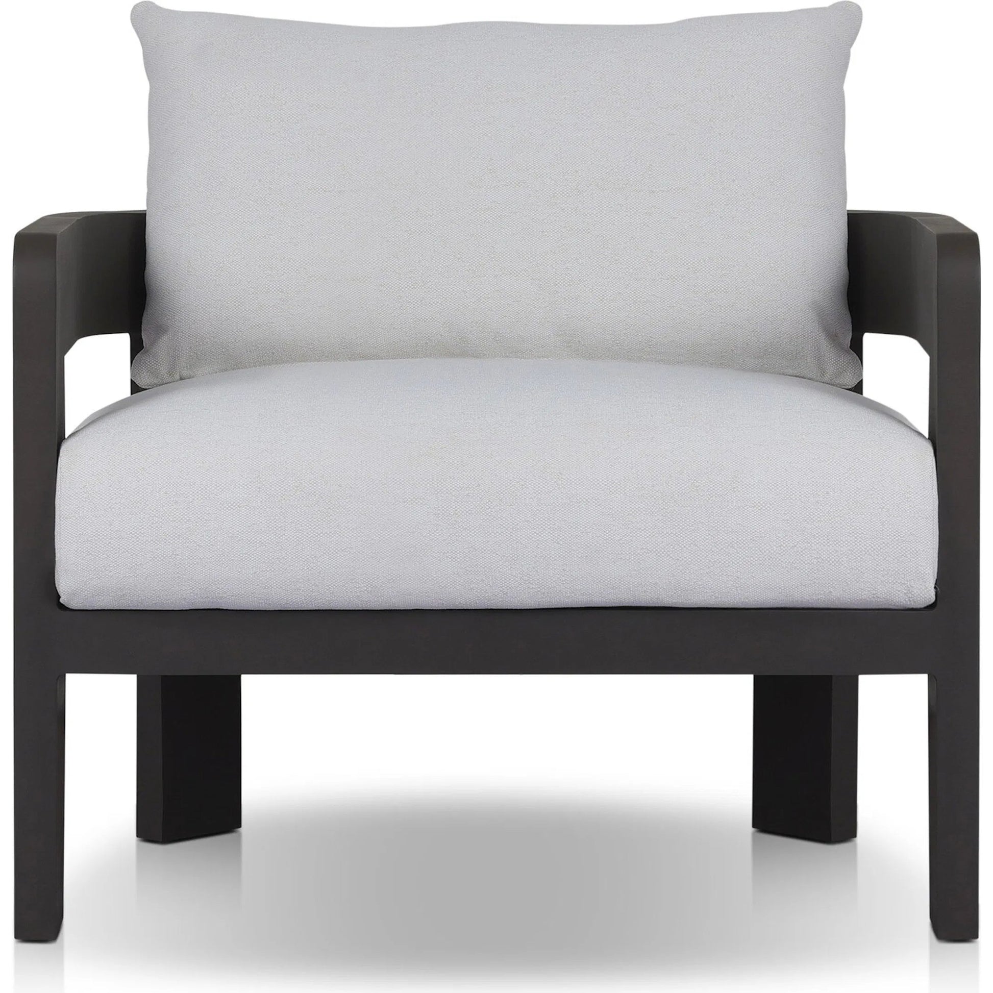 Jackson Outdoor Metal Chair by Four Hands in alessi linen, bronze. Made from 100% polypropylene, aluminum, 91% polyurethane foam pad, 9% polyester fiber batting in a modern style.