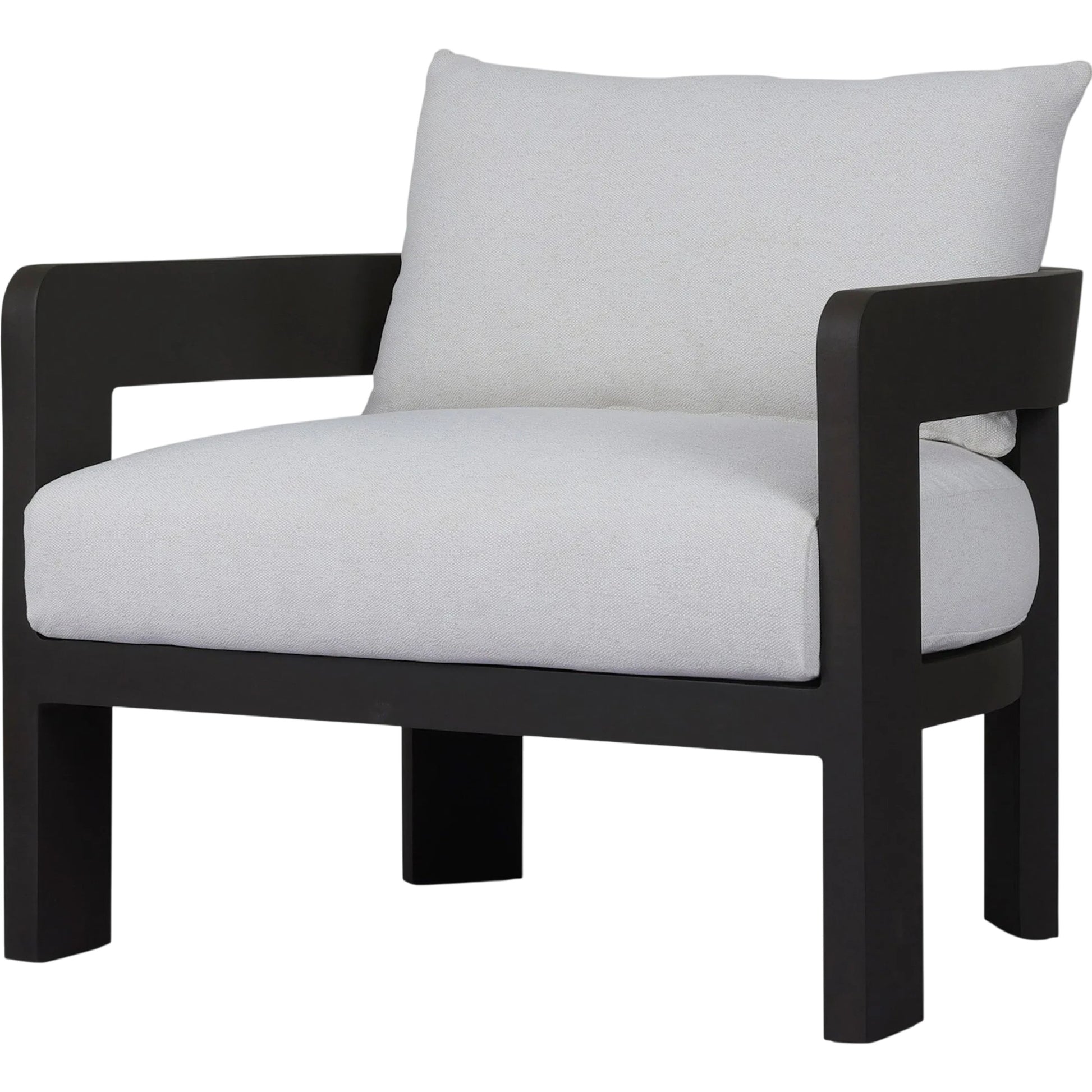 Jackson Outdoor Metal Chair by Four Hands in alessi linen, bronze. Made from 100% polypropylene, aluminum, 91% polyurethane foam pad, 9% polyester fiber batting in a modern style.