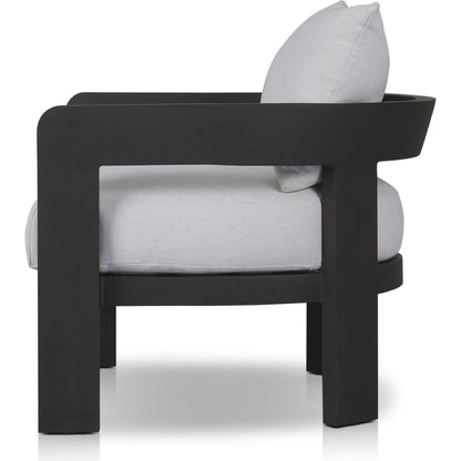 Jackson Outdoor Metal Chair by Four Hands in alessi linen, bronze. Made from 100% polypropylene, aluminum, 91% polyurethane foam pad, 9% polyester fiber batting in a modern style.