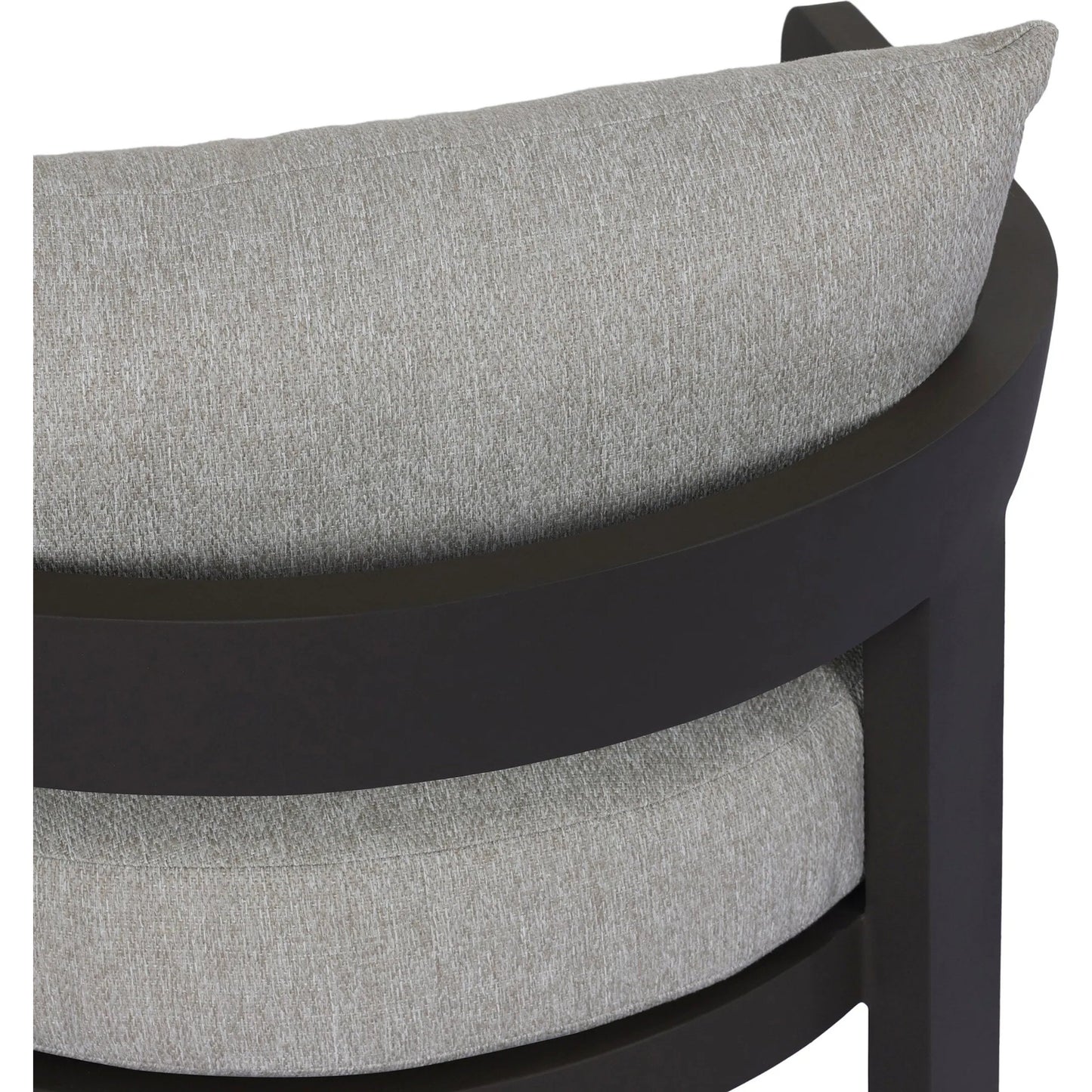 011 SI-2519200 | Closeup | Jackson Outdoor Metal Chair by Four Hands in concha fog, bronze. Made from 100% olefin, aluminum in a unique style.